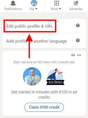 steps you need to take in order to edit your LinkedIn public profile URL - Step - 3