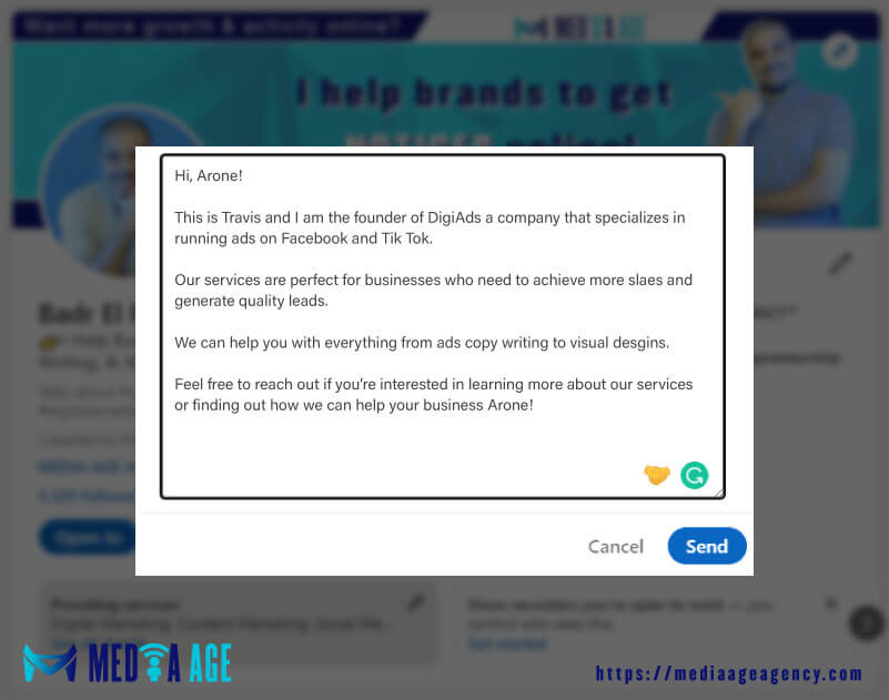 LinkedIn Connection Request Message Template When You Want To Pitch Your Products Or Service - 2